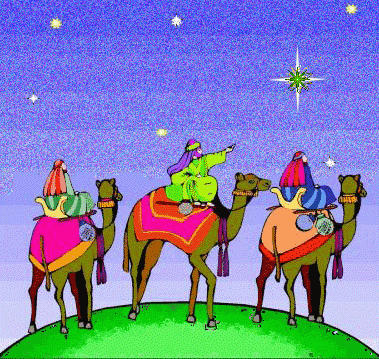 Błyszcząca gwiazda Betlejemska wskazuję drogę Trzem Królom